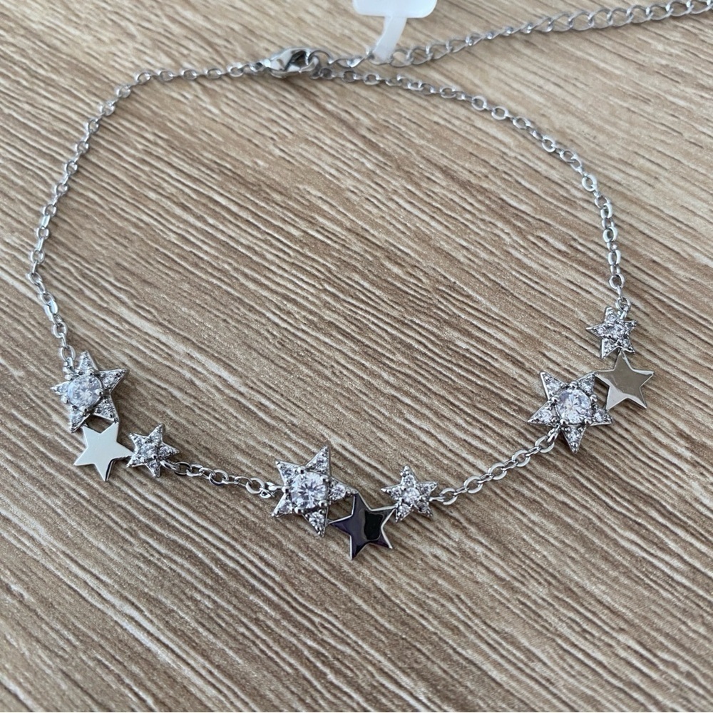 BNWT Charmed Aroma Silver Crystal Star Bracelet/Anklet - Picture 4 of 6
